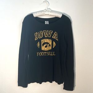Iowa Hawkeyes Football waffle knit with unfinished trim detail